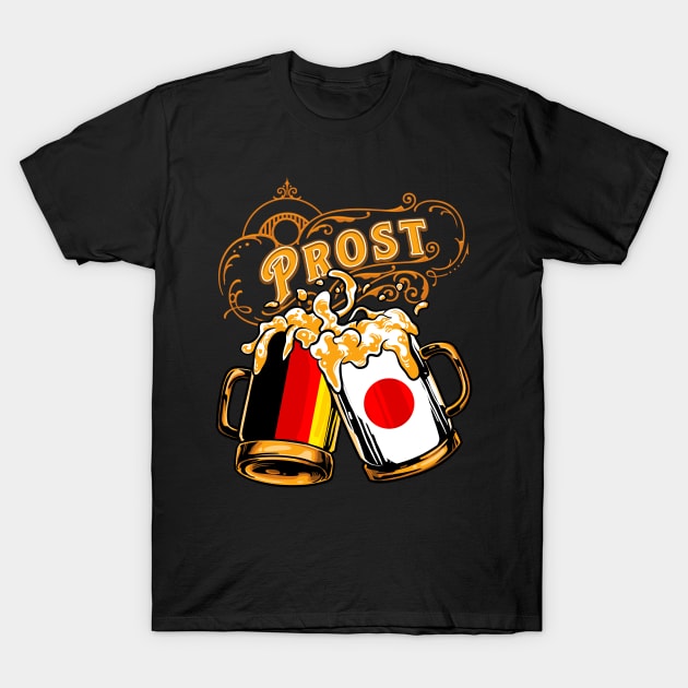 Oktoberfest Wiesn Prost Deutschland - Japan Tshirt T-Shirt by TonTomDesignz